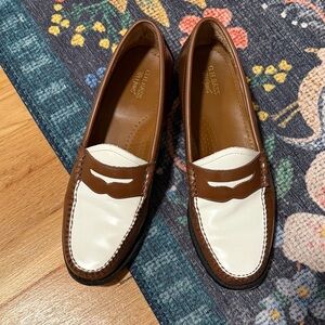 G.H. Bass & Co. Brown and White Leather Loafers